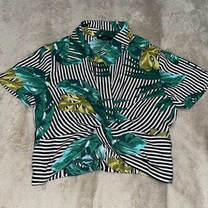 Small Striped Crop Top Blouse